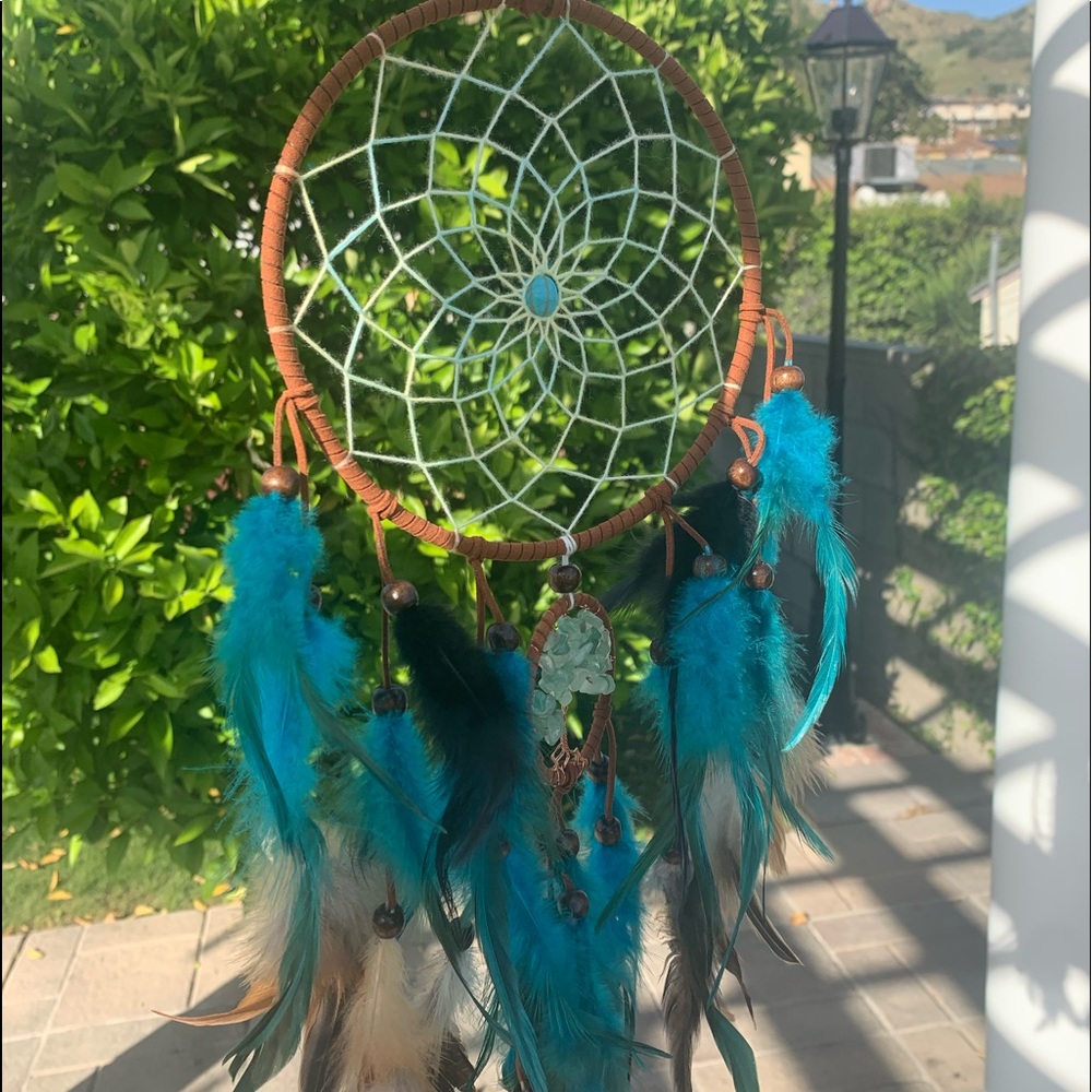 Dreamcatcher with turquoise and green aventurine quartz. - Picture 3 of 4
